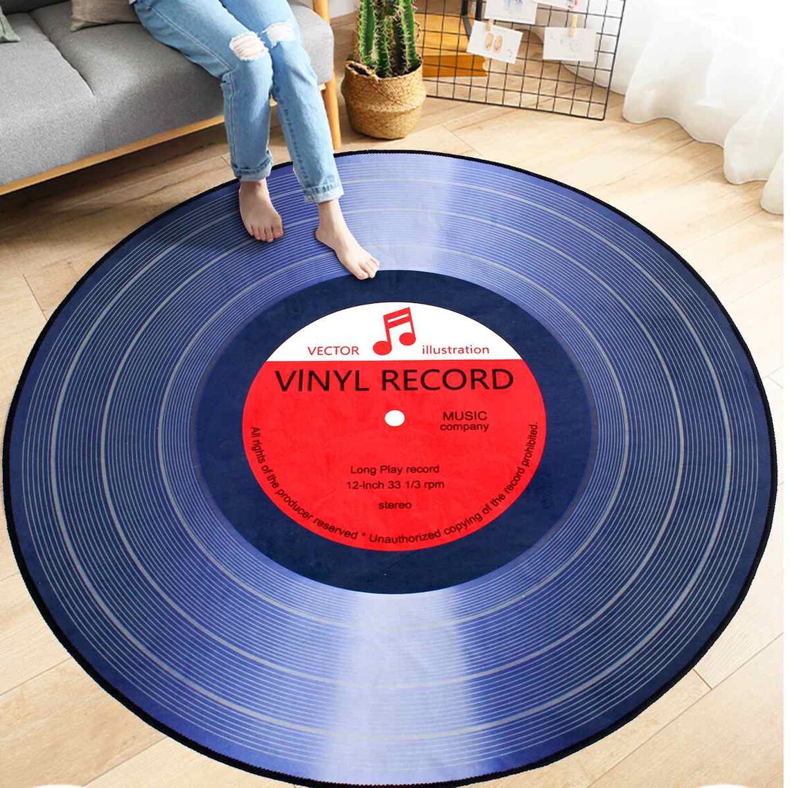 Disc rug vinyl record roud rug perosnalized round rug Etsy