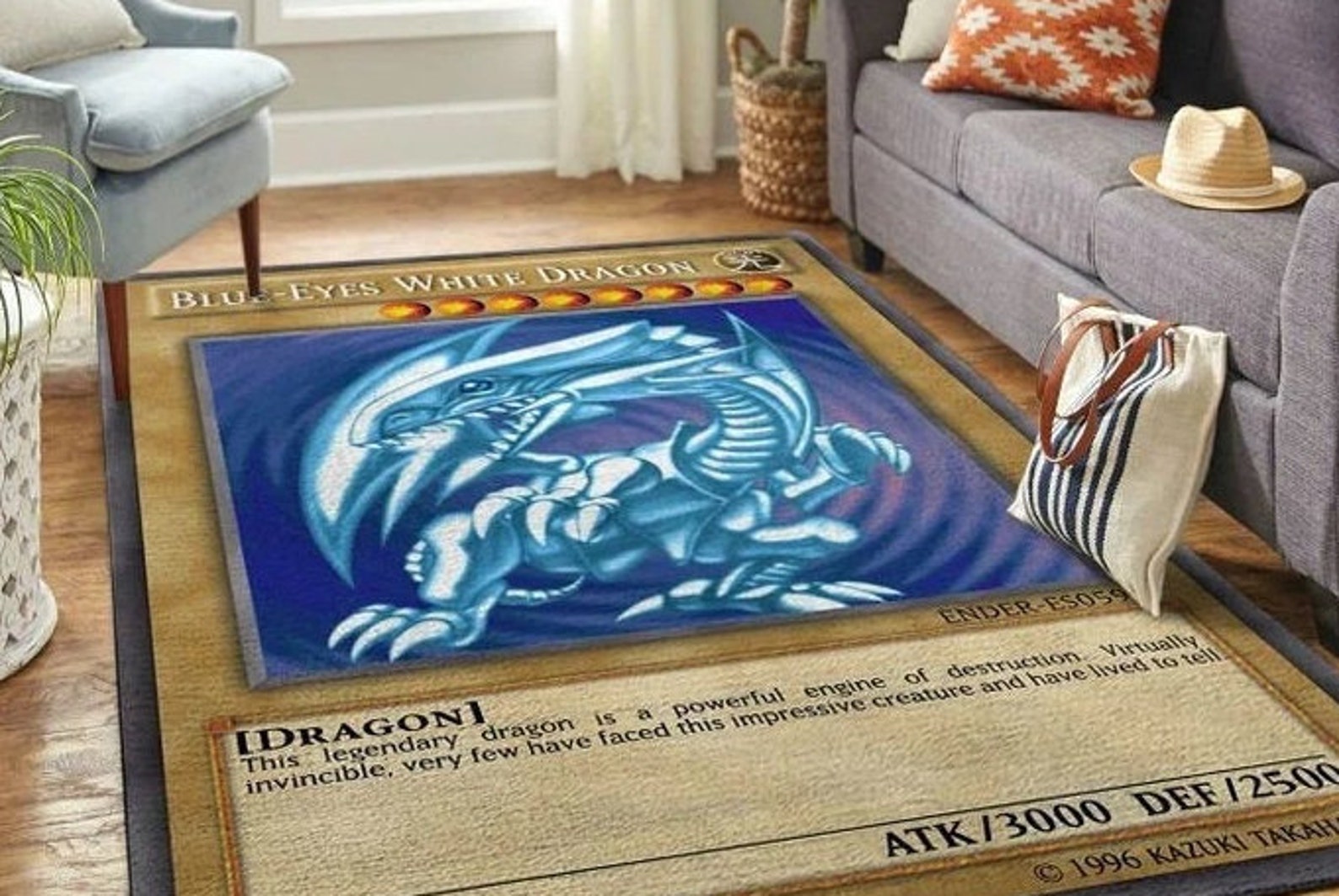Blue eyes white dragon rug rectangle rug pokemmon Etsy