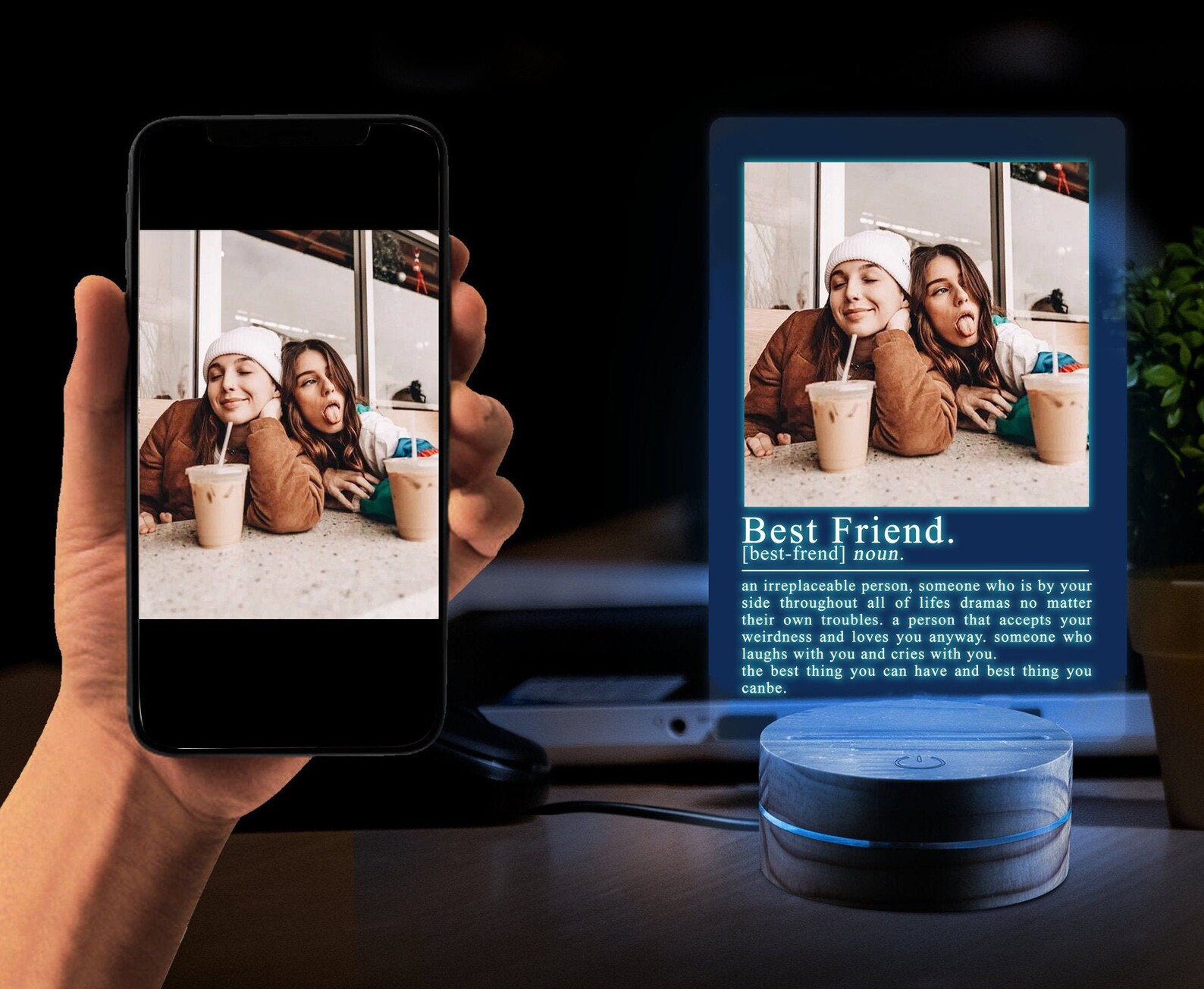 Best friend noun light gift friends night light personalised Etsy