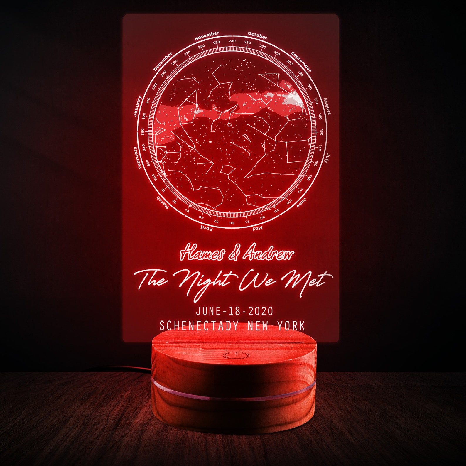 Night sky light gift night we met couples gift personalised Etsy