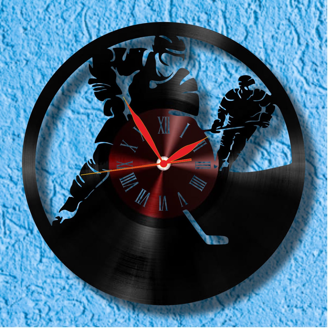 Project Vinyl Clock. Hockey 2.Vinyl clocks vinyl wall clocks Etsy