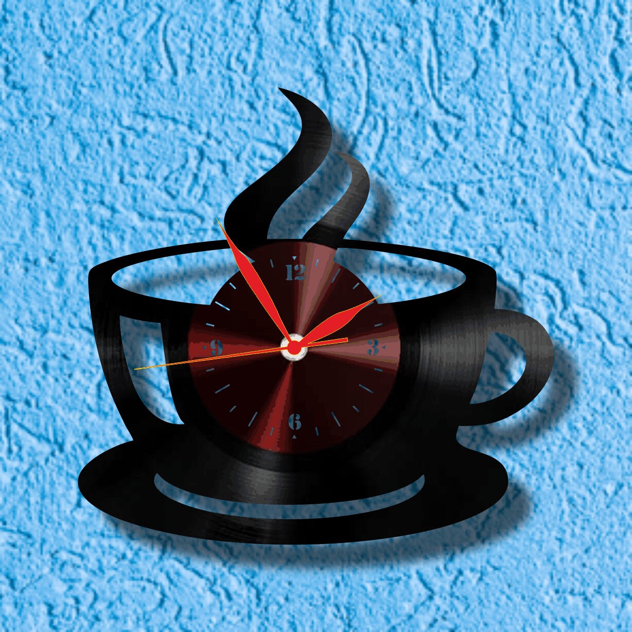Project Vinyl Clock. Coffee. vinyl wall clockdigital vector Etsy