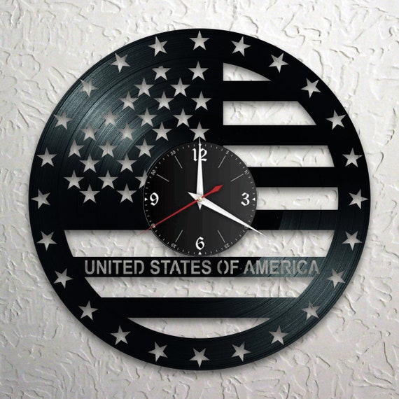 Files for making a wall clock USA from plywood vinyl records Etsy