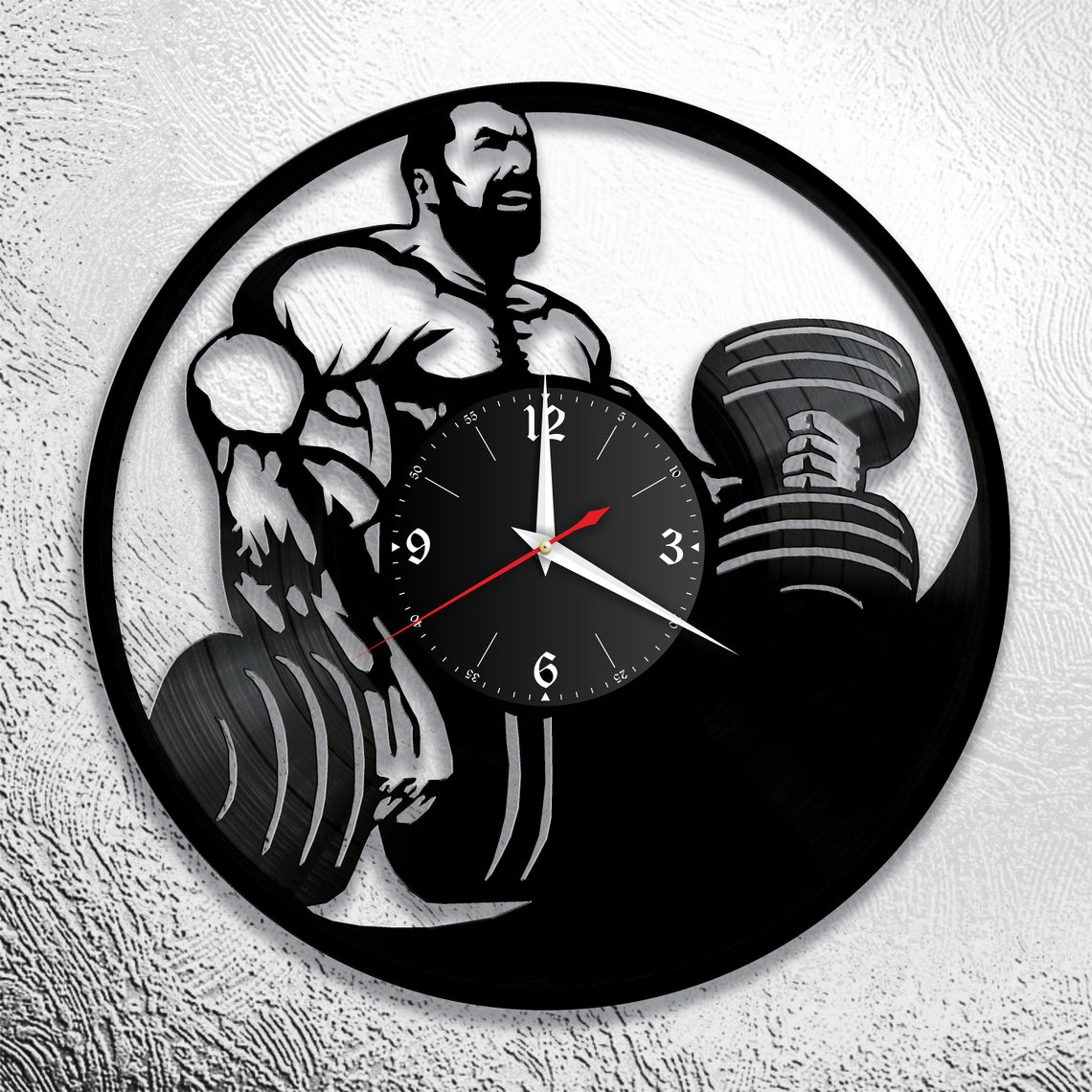 Project Vinyl Clock. Fitness.wall clocks modernmo clock DXF Etsy