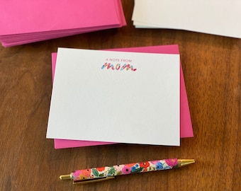 10 Flat Note from Mom Notecards, Set of 10 Flat Watercolor Mom Notes and  Envelopes