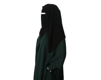 Short Two Layer Niqab, Double Layer Niqab, 2 Layer Niqab, Short Niqab, Niqab Veil, Black Niqab, Khimar Niqab, Chiffon Niqab