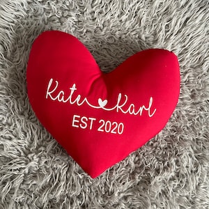 Personalised heart shaped cushion hotsell