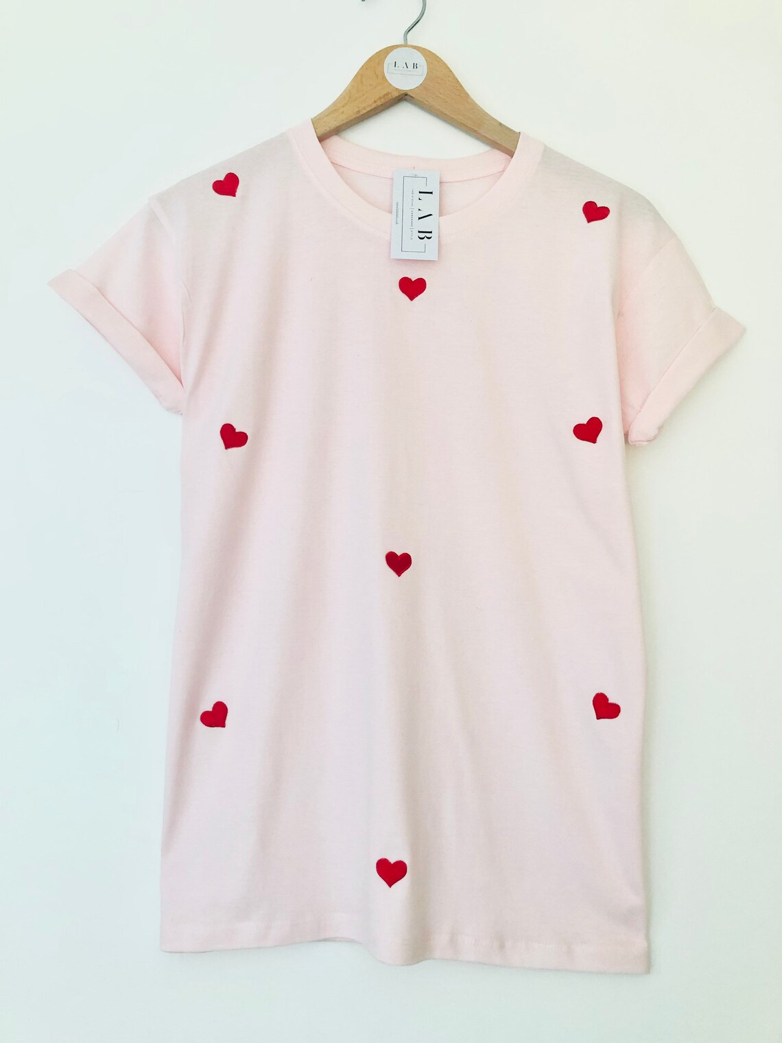Pink Love Hearts Tee Tshirts Etsy UK