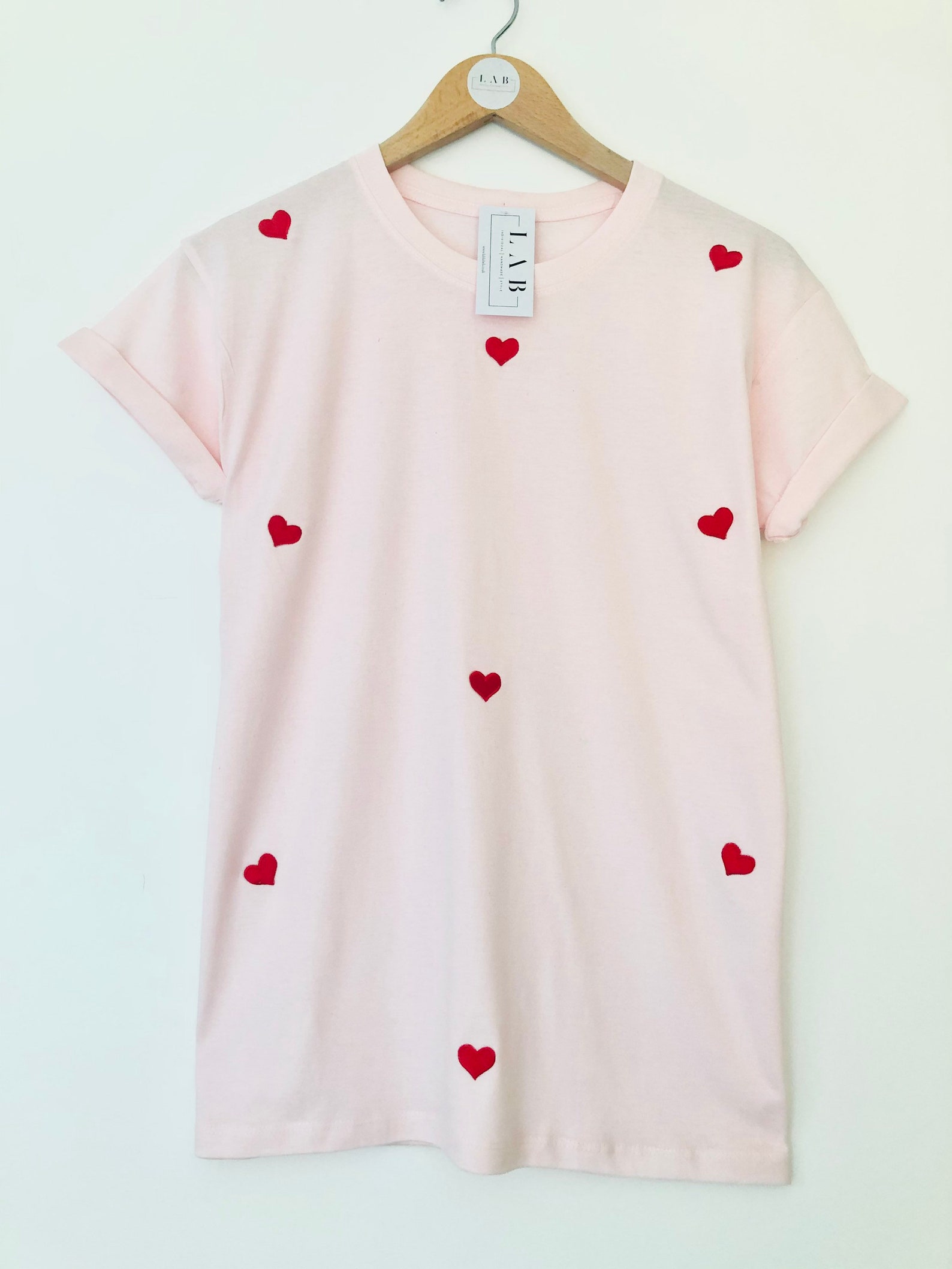 Pink Love Hearts Tee T-shirts - Etsy UK