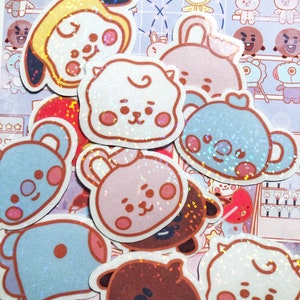 Glitzernde K-pop Group Boy Band Die-Cut Stickers