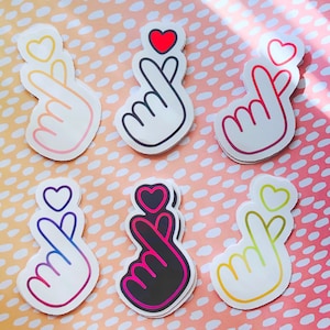 K Pop Finger Herz Sticker