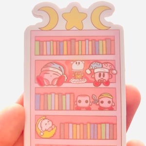 Kawaii Pink Blob Decorated Bookshelf Sticker