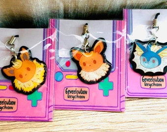 Glitter Eeveelution Keychains