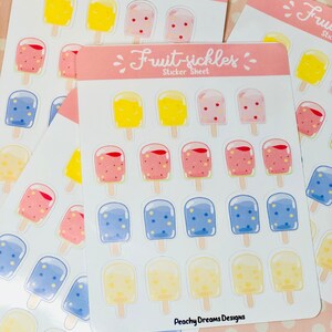 Kawaii Summer Time Fruit-sicles Sticker Sheet