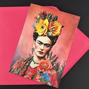 Frida Kahlo Miniposter oder XL Postkarte  zum dekorieren, verschenken oder verschicken.