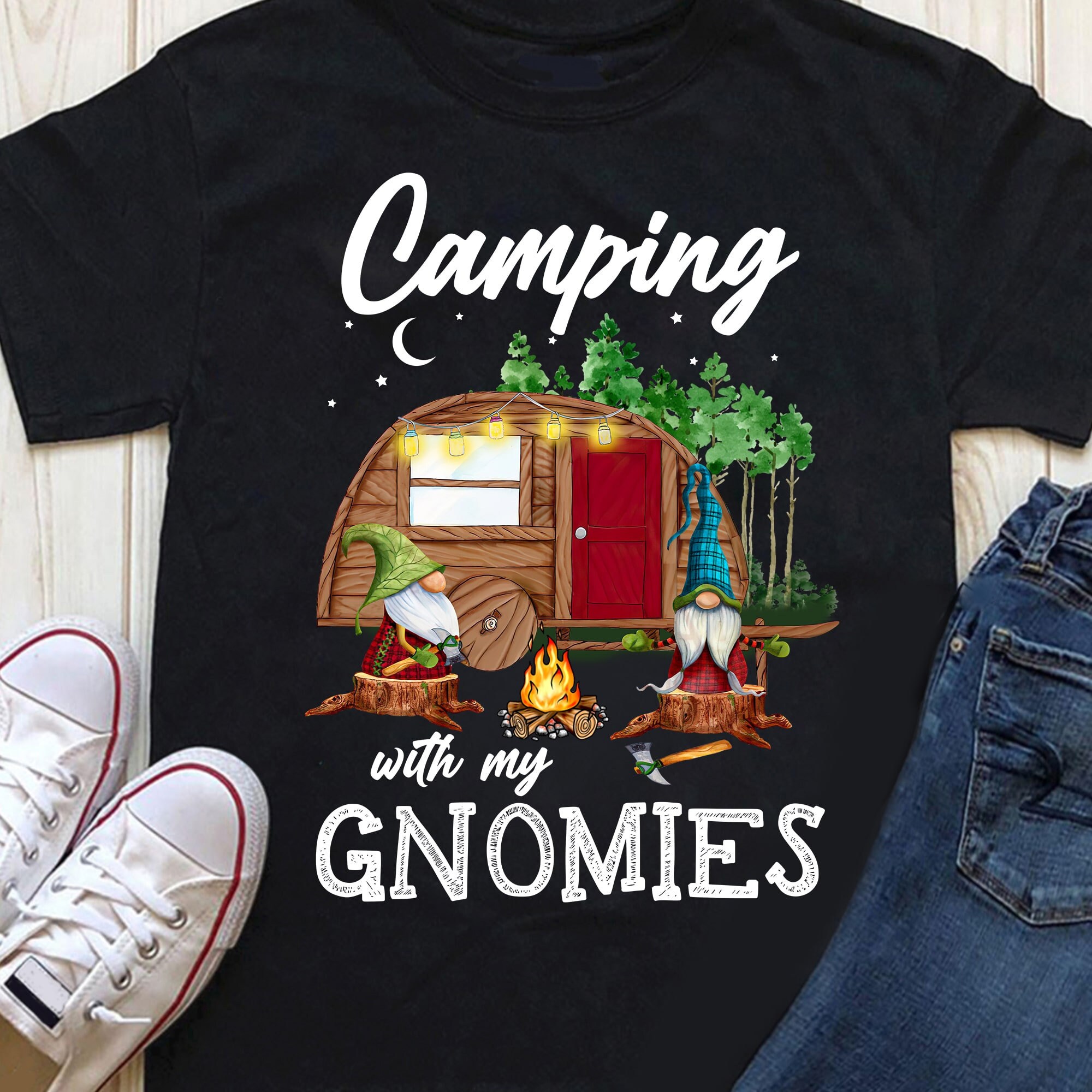 Camping With My Gnomies Cute Camper TShirt Best Gift Shirt Etsy