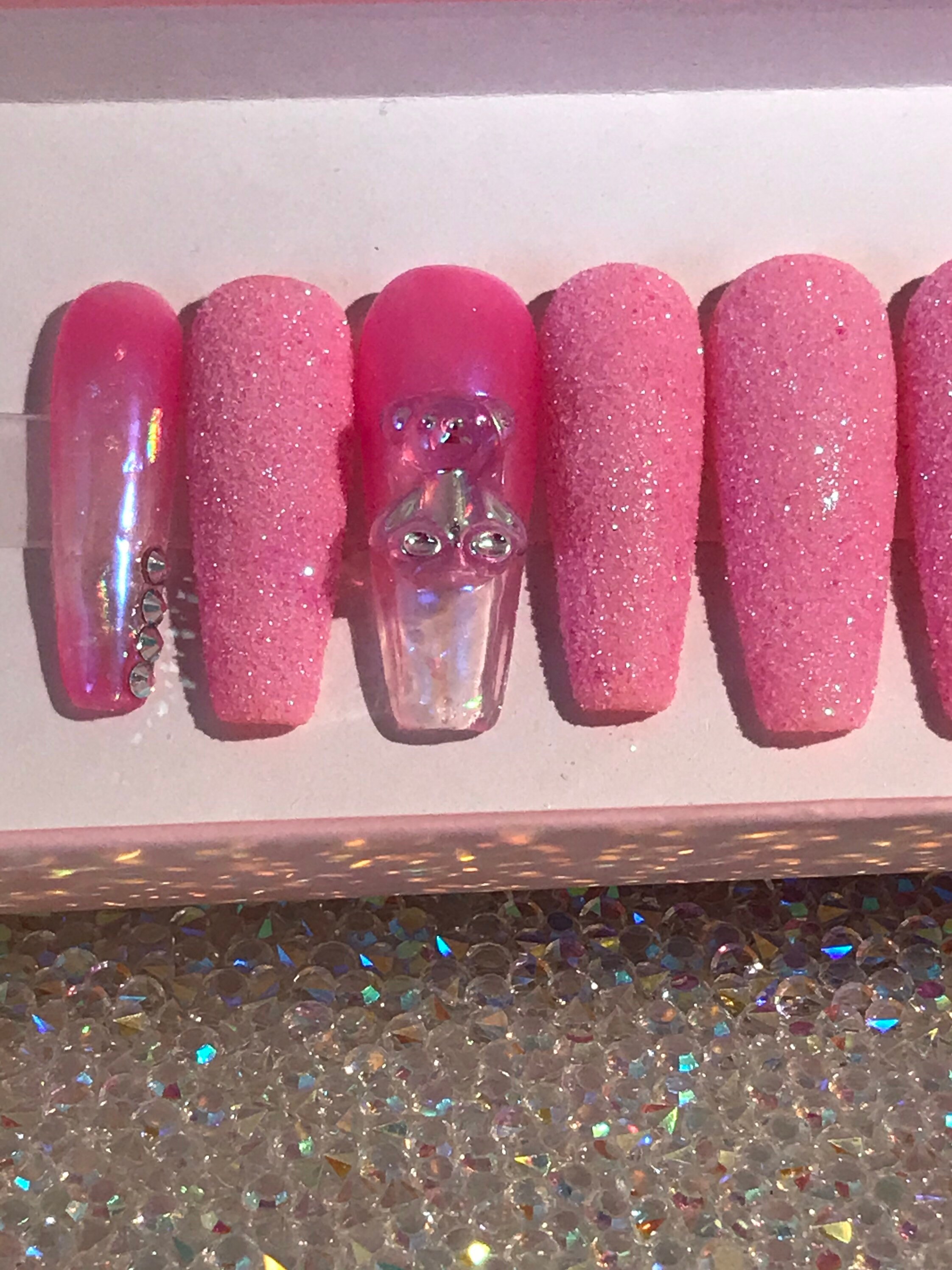 Pink Gummy Bear Press on Nails Glue on Nails Gel Nails Etsy