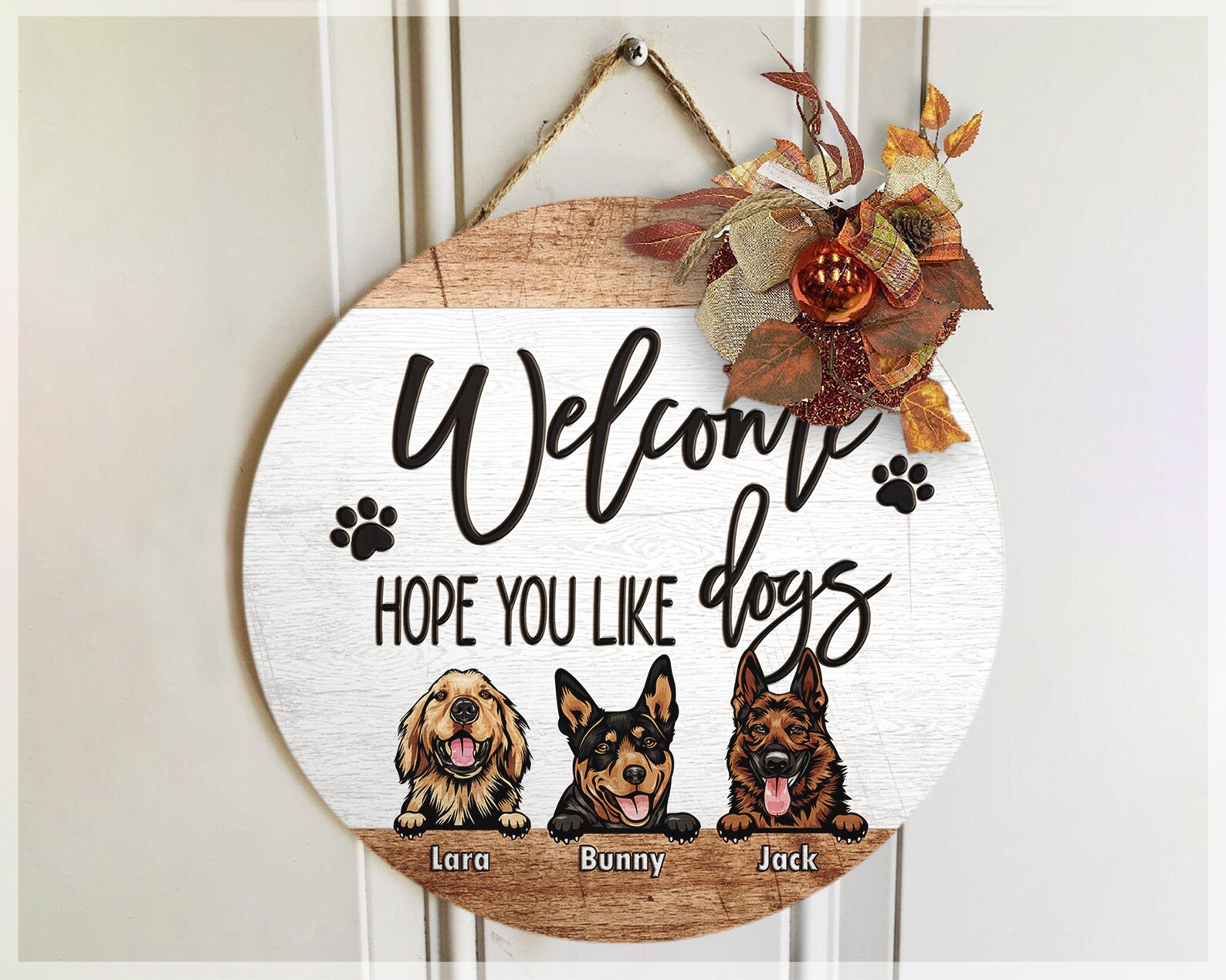 Personalized Fall Wreath For Dog Lovers Dog Owner Gift Ideas Etsy