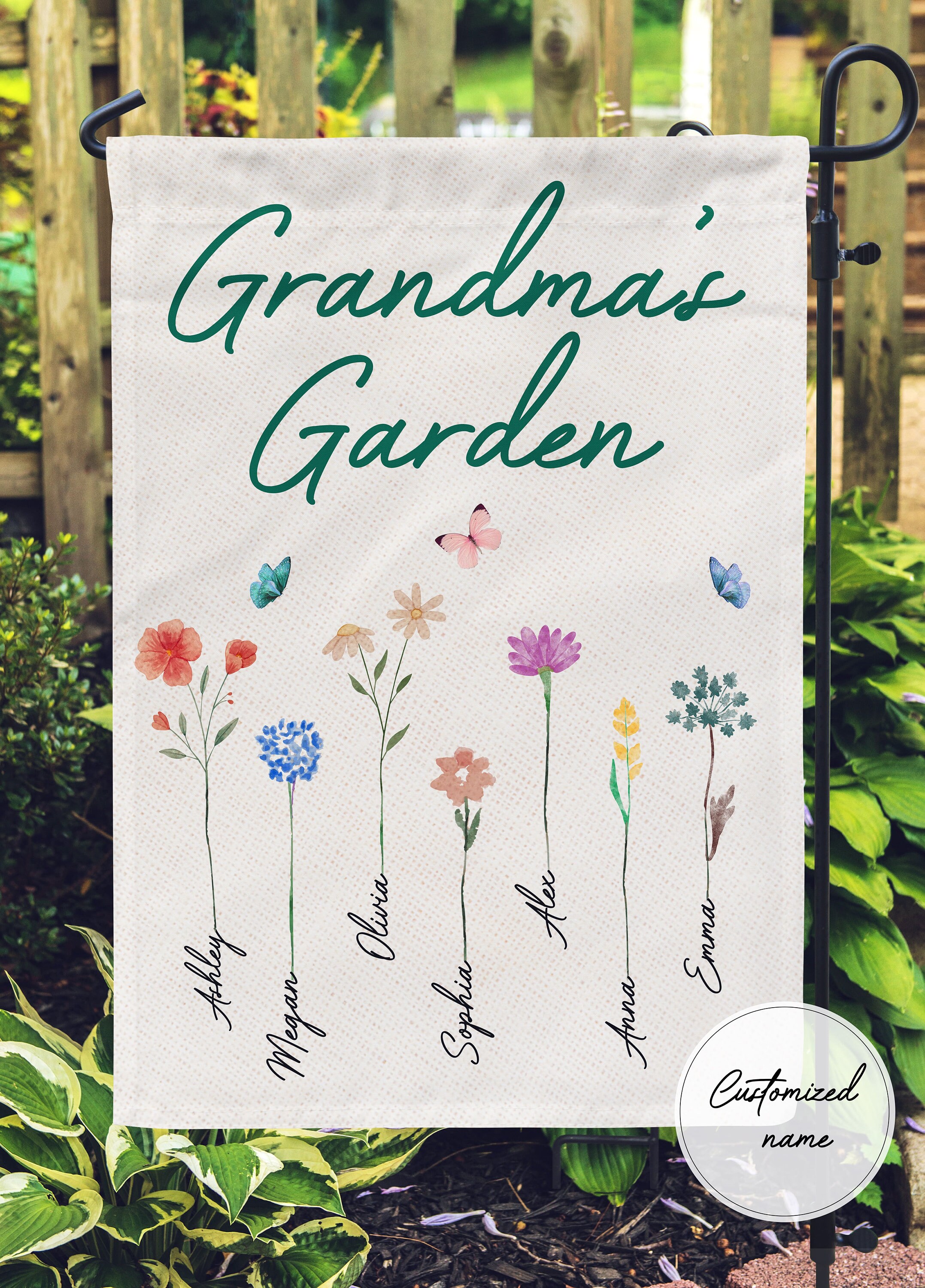 Personalized Flag For Grandma Grandma's Garden Flag with Etsy