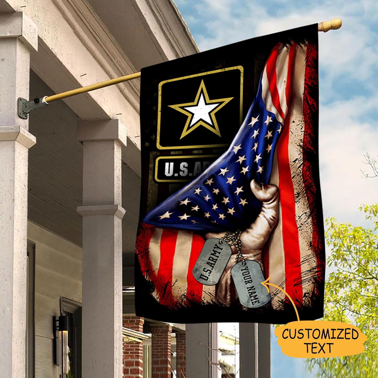 Personalized US Army Garden Flag Veteran Day Flag Hand Etsy
