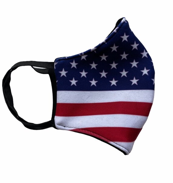 US American Flag Sublimation Print Face Mask for Adult With Filter Pocket, Washable, Reusable and Breathable Fabric With Elastic