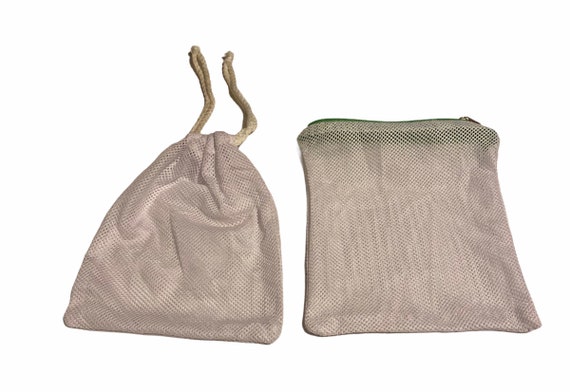 Small Laundry Mesh Bags for Face Mask, Mesh Pouch,Mesh Zipper Pouch, Two Pieces Mesh Tote Bags