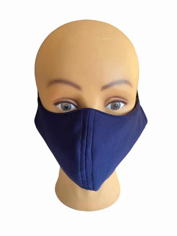Large Adult Size Face Mask with Filter Pocket, Solid Plain Color, Breathable Fabric, Washable, Reusable, Full Face Coverage, Simple