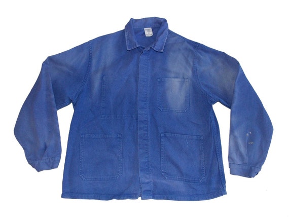 French vintage worker blue jacket 70-80 French dru