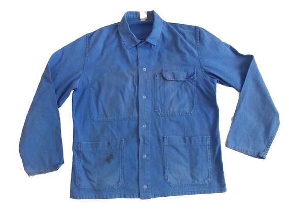blue M-L work jacket M-L French worker workwear ch