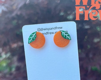 Summer orange/clementine stud earrings