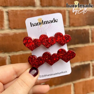 Heart shape hair clips - Set of two