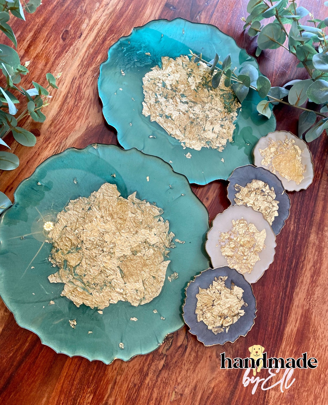 Large Resin Agate Style Centre Piece Tray Placemat Handmade Etsy