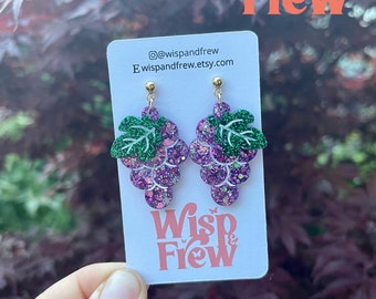 Bunch of grapes drop earrings