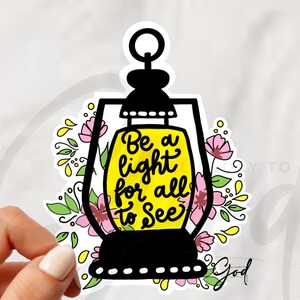 Hand drawn Christian stickers,Be the light for all to see sticker,Handmade,made to order stickers,Christian stickers,bible journaling