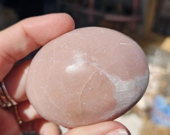 Pink Opal Crystal Palm Stone, Polished Pink Opal Crystal, Chakra Stone, Witchcraft Crystals, Mermaidcore