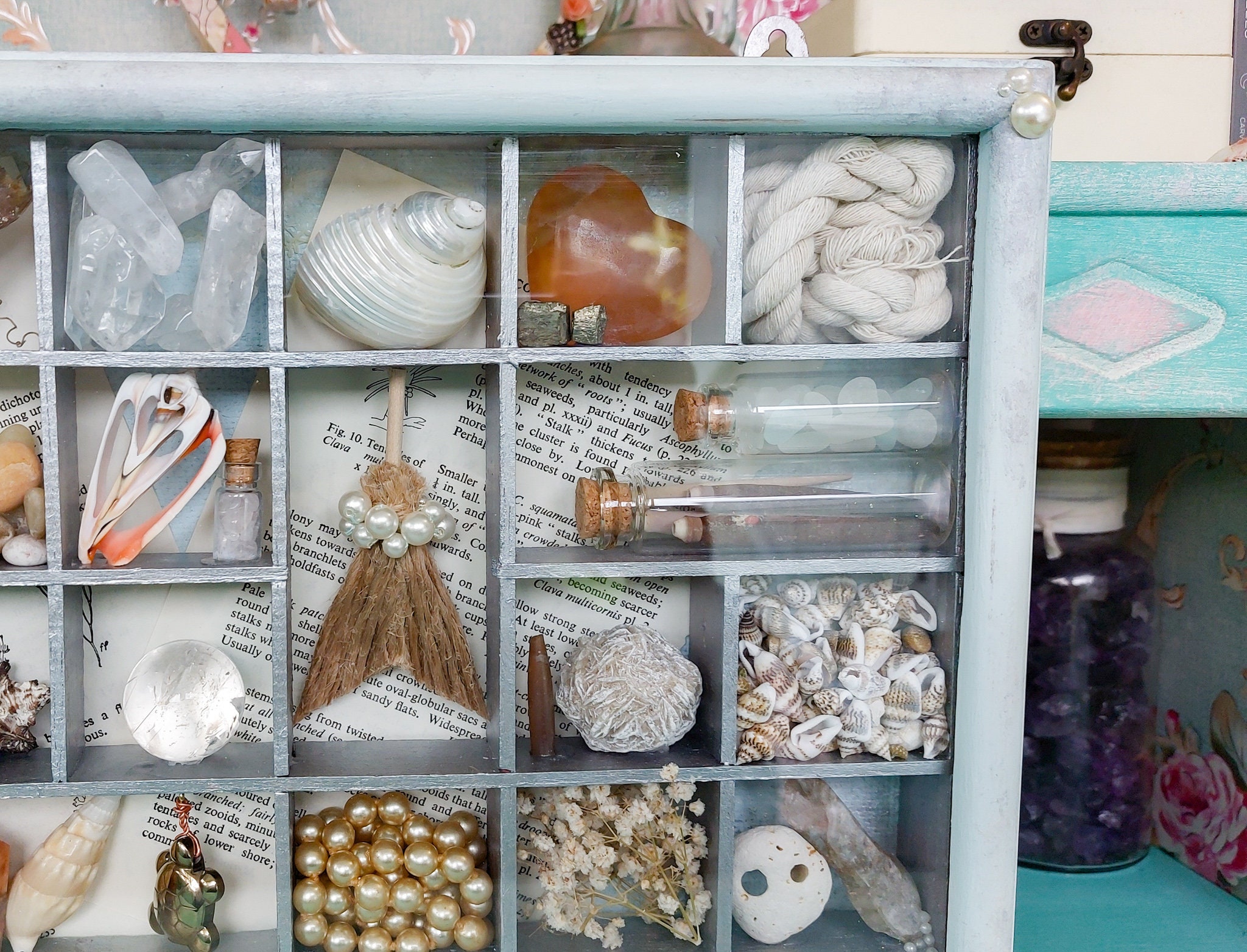 Vintage Sea Witch Shadow Box, Framed Seashell and Crystal Beach Art ...