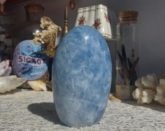 Blue Calcite Crystal Free Form, Polished Calcite Stone Freeform, Chakra Stone, Witchcraft Crystals, Mermaidcore