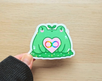 Pegatina de vinilo de rana autista