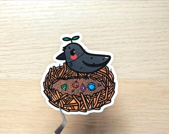 Crow Trinket Vinyl Sticker