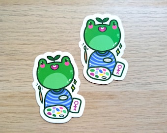 Frog Artist Vinyl Sticker