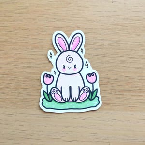 Bunny Vinyl Sticker ~ Cottagecore ~ Rabbit ~ Kawaii ~ Cute ~ Water Resistant Stickers