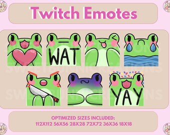 Frog Twitch Emotes ~ Emotes ~ Sub ~ Discord ~ Cottagecore ~ Kawaii ~ Frogs