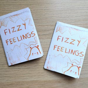 Fizzy Feelings Mini Zine ~ 1 Page Zine ~ Lighthearted ~ Heartwarming Zine ~ Mental Health Zine ~ Handmade Zines