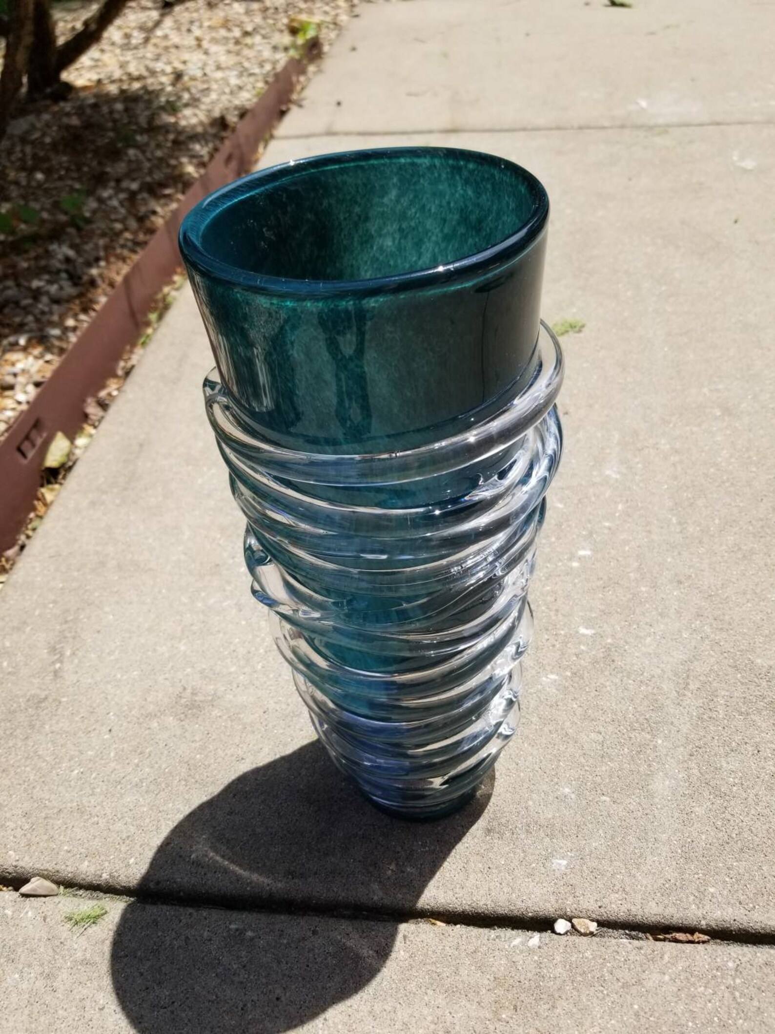 Rare Art Glass Zodax Vase CURACAO blue. Beautiful modern vase Etsy