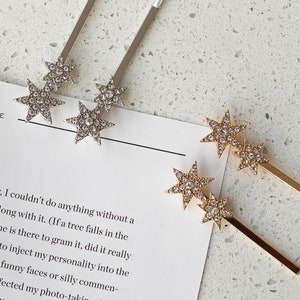 2pc Dainty Rhinestone Star Hair Pins | Celestial Hair Accessories | Bridal Hair Accessories | Celestial Wedding Hair Jewellery