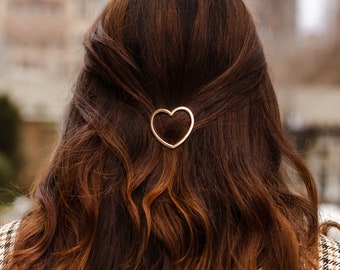 Metal Heart Hair Pin | Heart Hair Clip | Minimalist Hair Pin | Dainty Hair Clip | Minimalist Hair Accessories | Vintage Hair Accessories