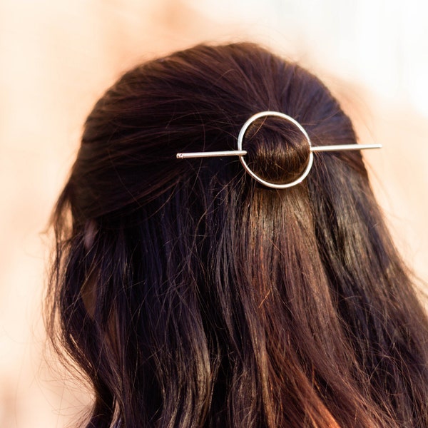 Gold and Silver Minimal Circle Hair Slide | Silver Circle Hair Pin | Gold Circle Hair Pin | Hair Slides for Women