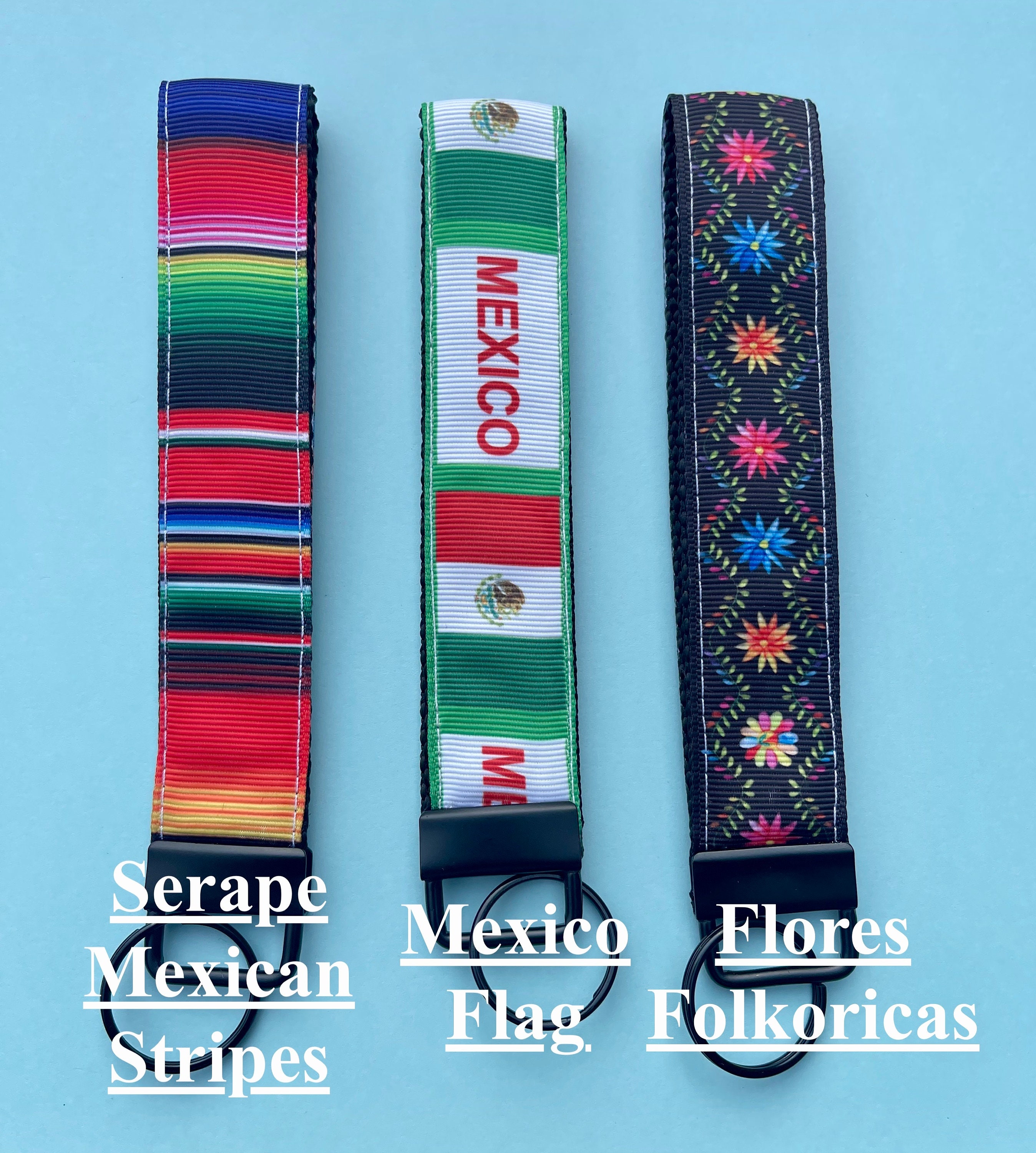 Mexico Flag ID Lanyard Keychain , LLavero de Bandera Mexicana, Cordon de  LLaves