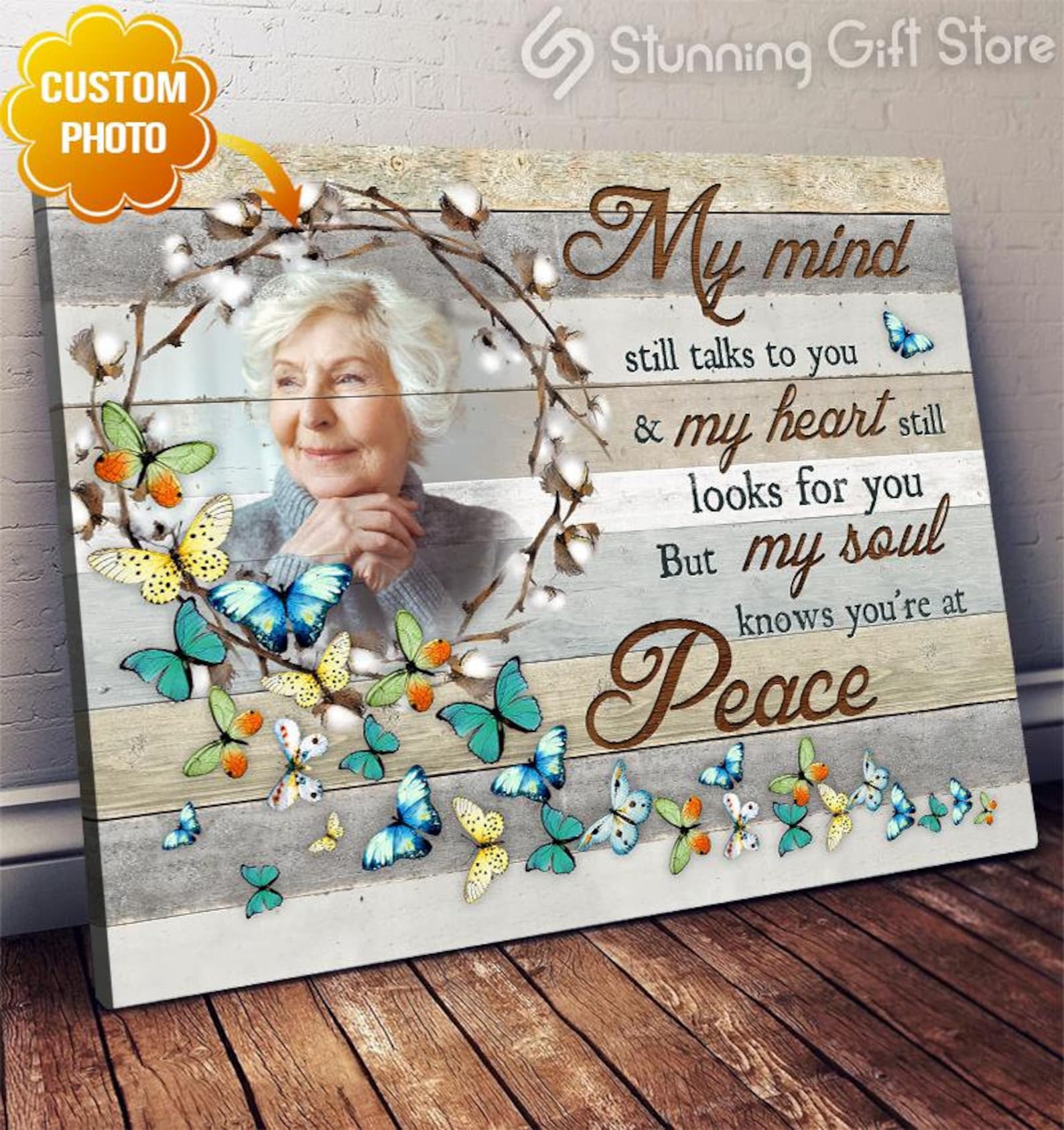 Personalized photo memorial canvas custom sympathy wall art my Etsy