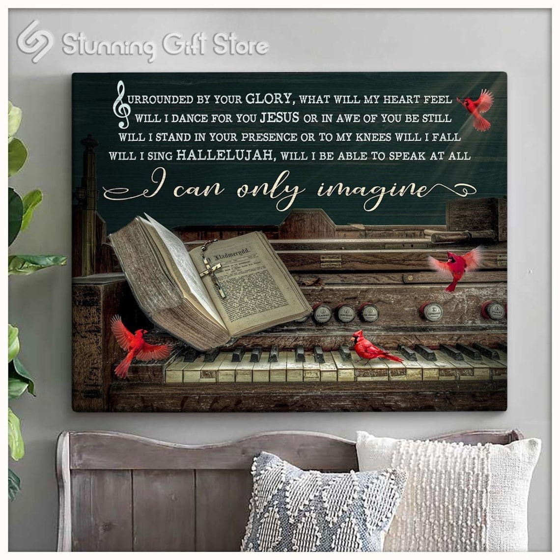 Cardinal Canvas I can only imagine Wall Art Song Lyric Etsy